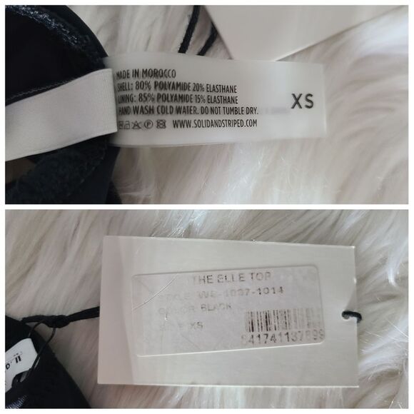 NWT|SOLID & STRIPED Elle Black Bikini Top, XS - Picture 7 of 7